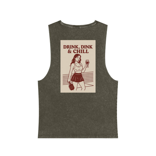 Drink, Dink, and Chill Stonewash Tank Top