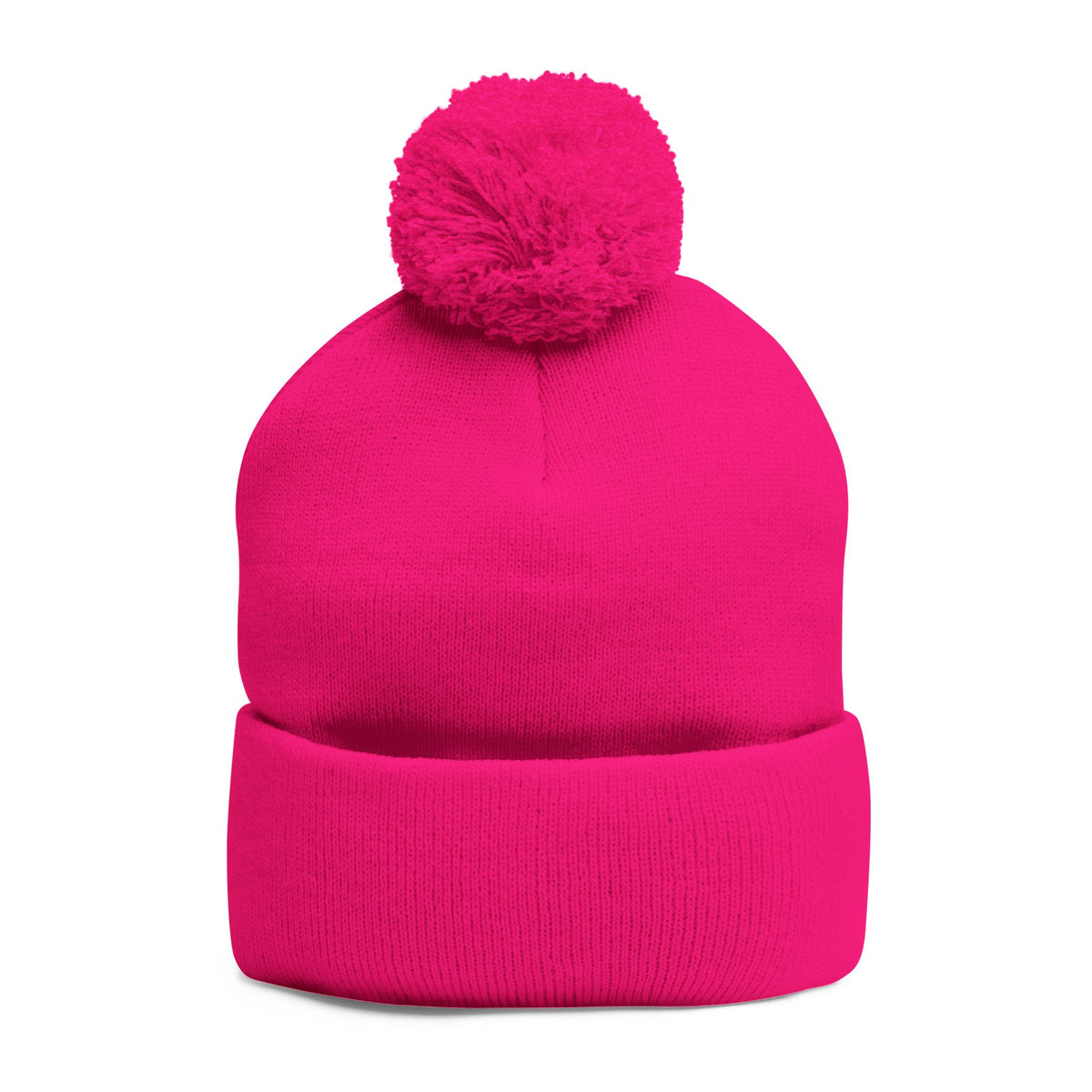 W. Know Nothing Black Pom-Pom Knit Cap (Embroidery)