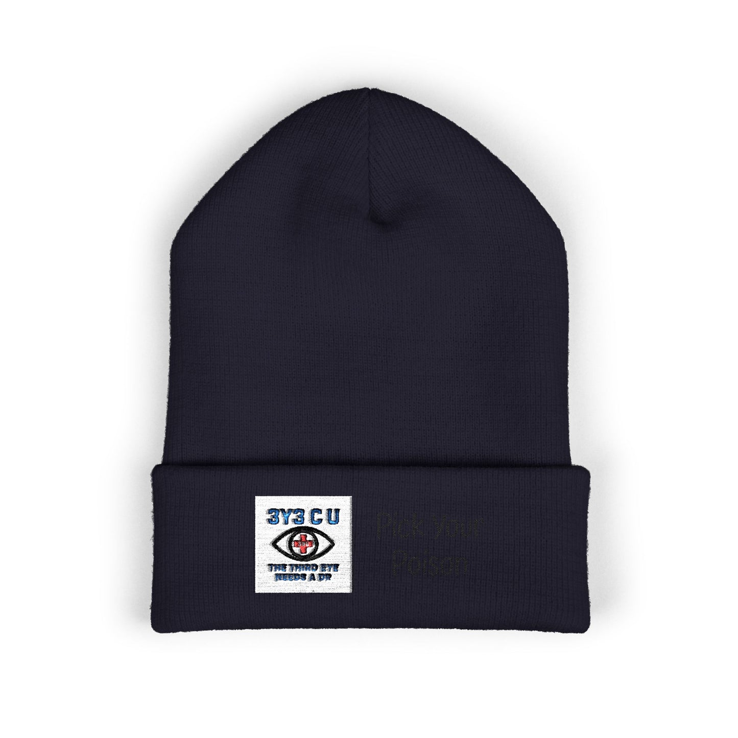 X. Pick Your Poison Black Beanie (Embroidery)