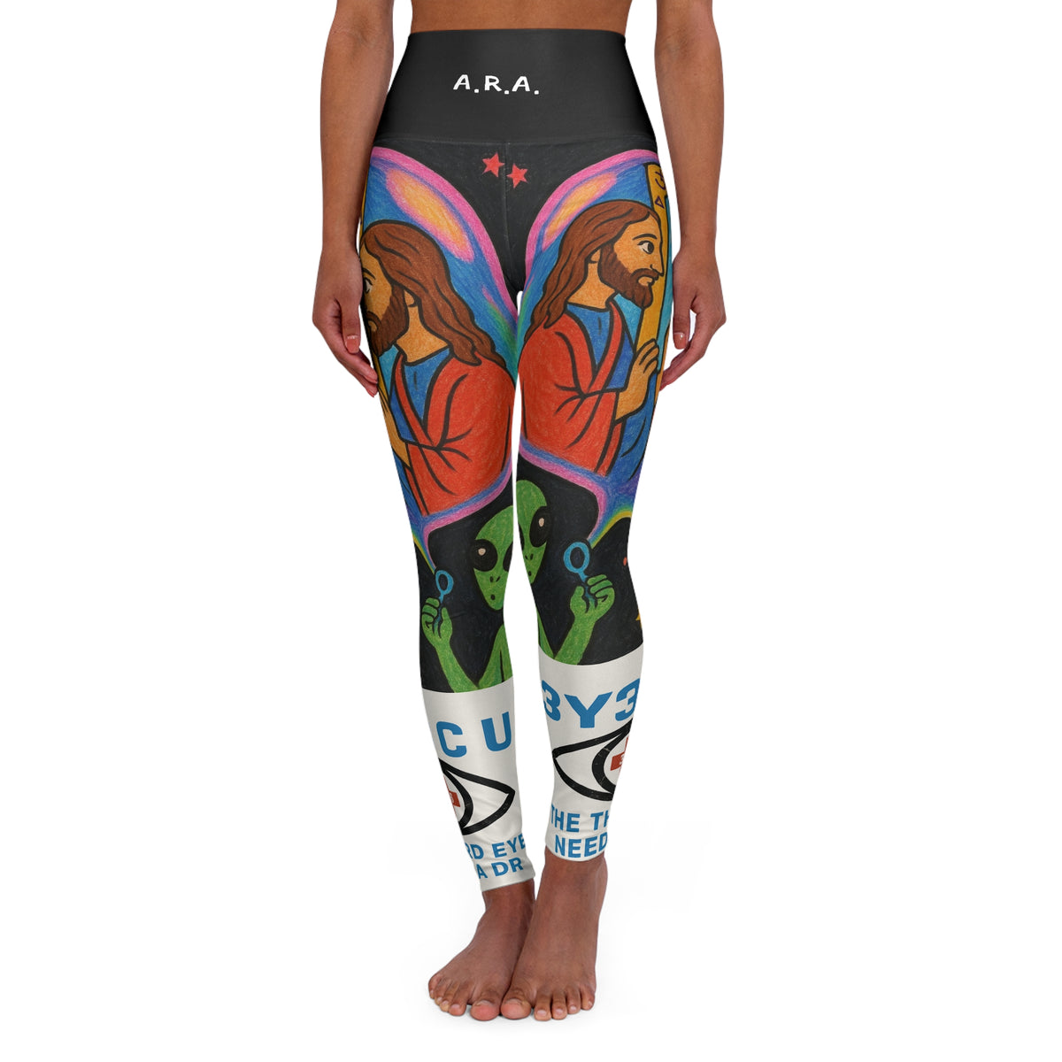 H.  Jesus/Horus Mirror Yoga Leggings (AOP)