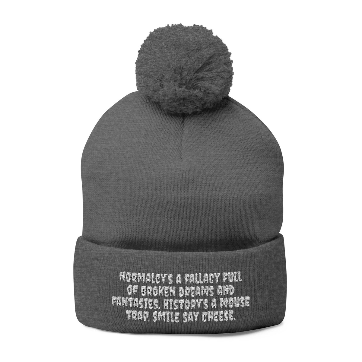 Z. White Normalcy's a Fallacy Pom-Pom Knit Cap
