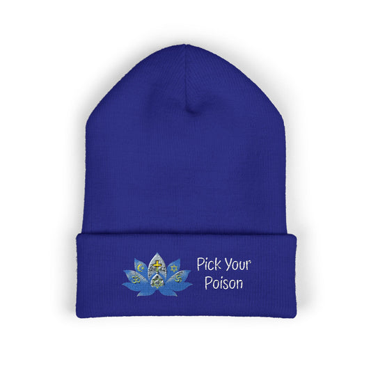 X. Pick Your Poison White Beanie (Embroidery)