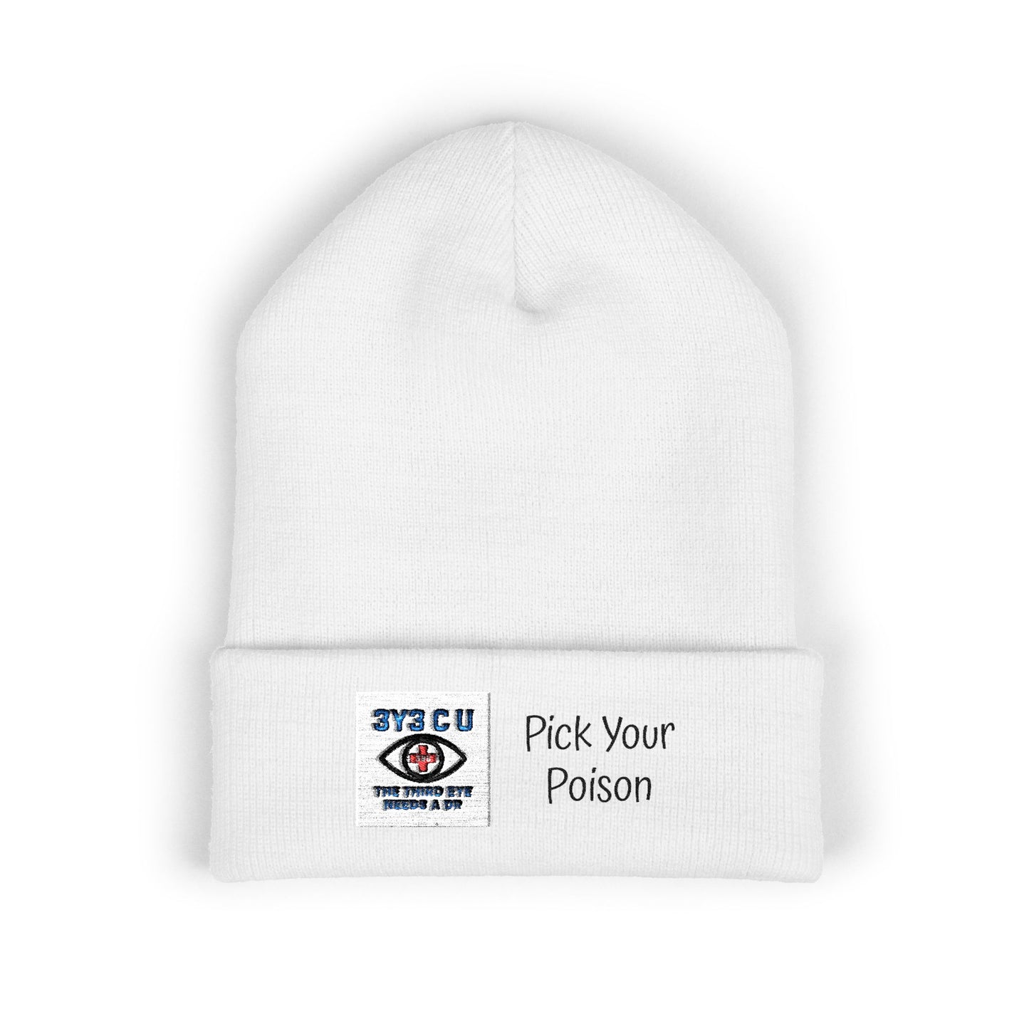 X. Pick Your Poison Black Beanie (Embroidery)
