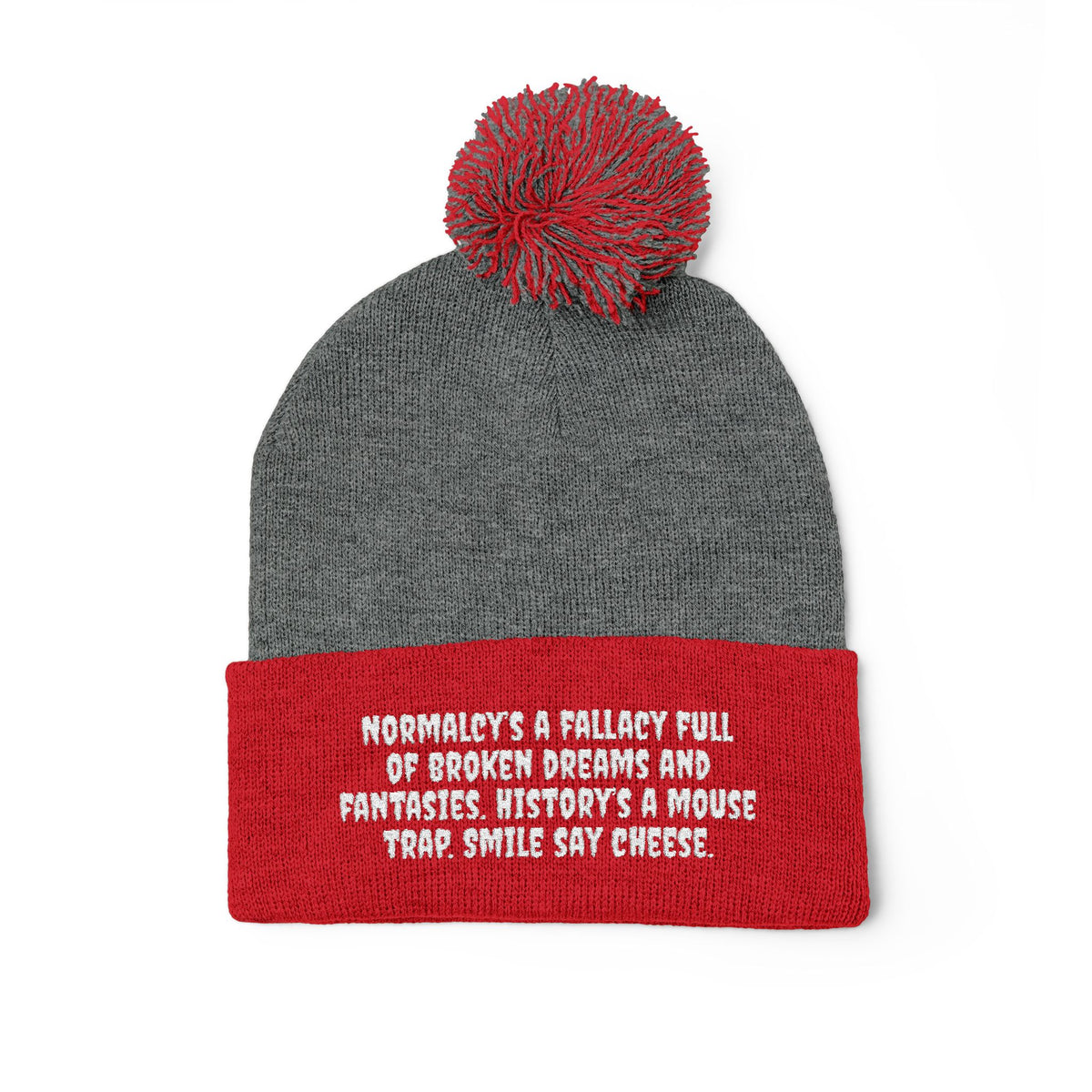 Z. White Normalcy's a Fallacy Pom-Pom Knit Cap