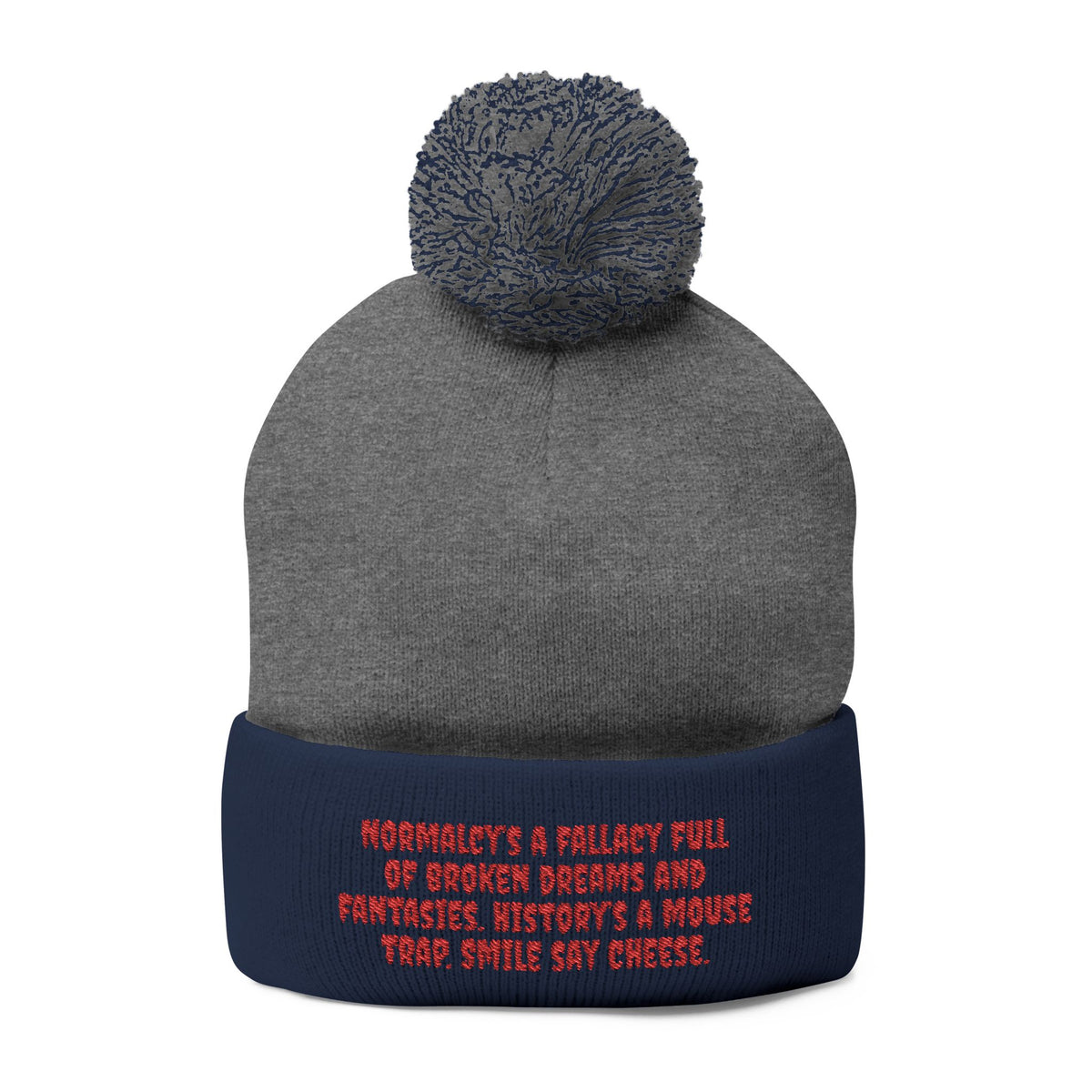 Z. Red Normalcy's a Fallacy Pom-Pom Knit Cap