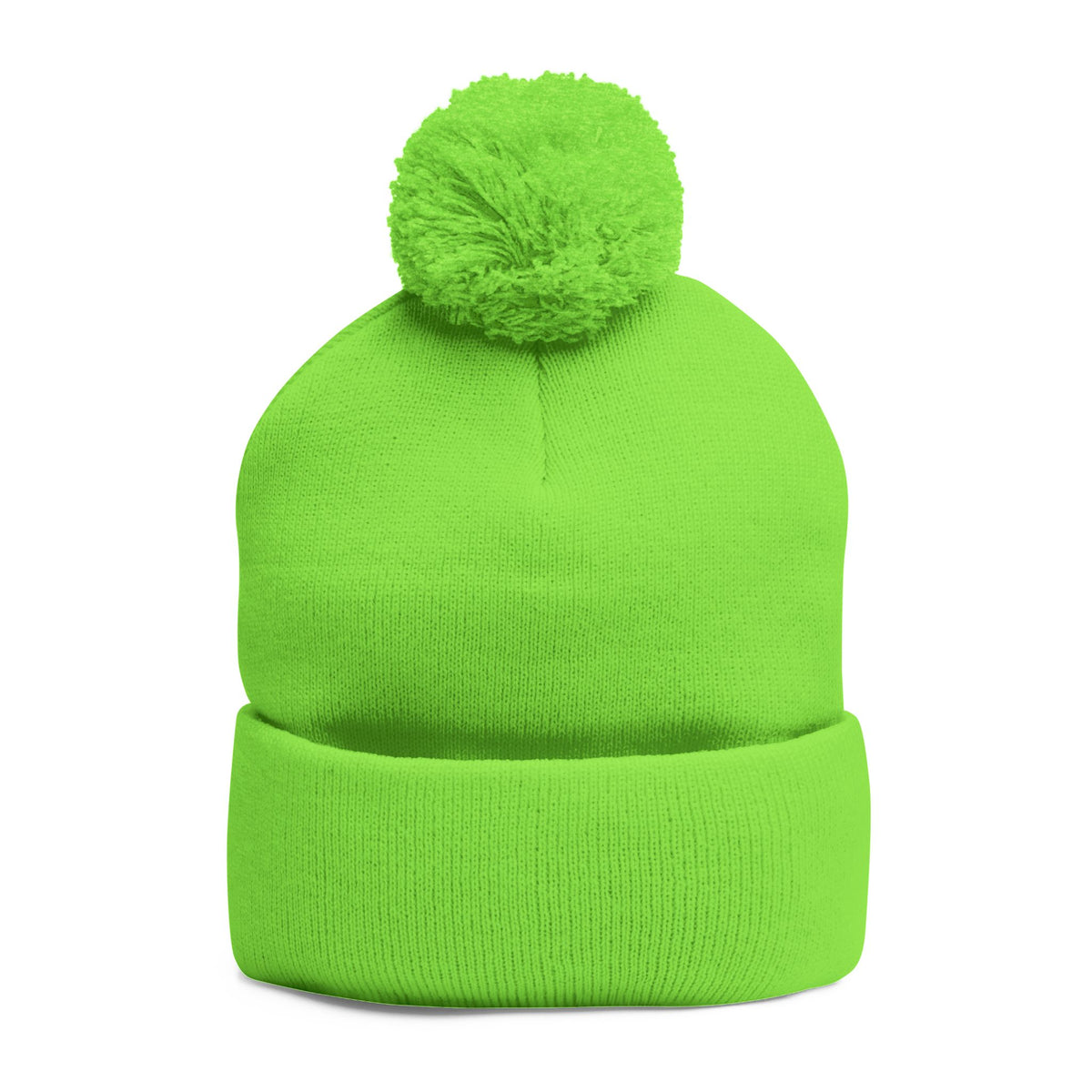 W. Know Nothing Black Pom-Pom Knit Cap (Embroidery)