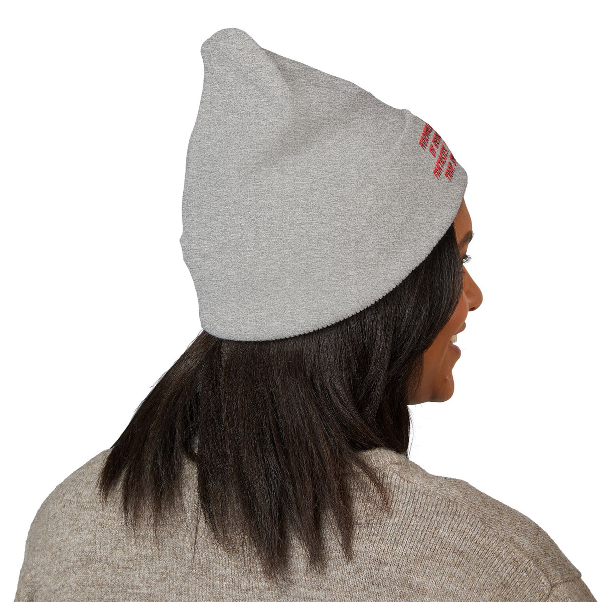 Y. Red Normalcy's a Fallacy Beanie (Embroidery)
