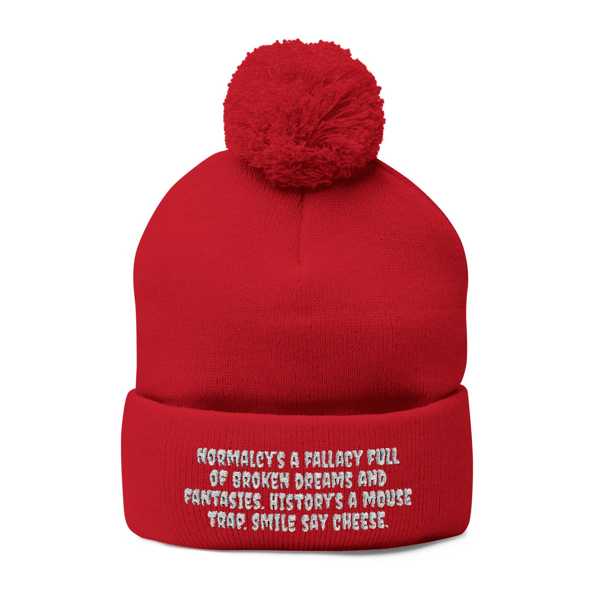 Z. White Normalcy's a Fallacy Pom-Pom Knit Cap