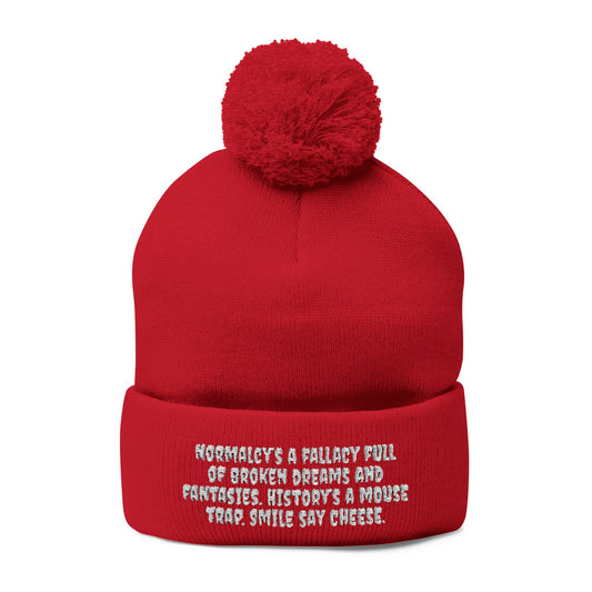 Z. White Normalcy's a Fallacy Pom-Pom Knit Cap