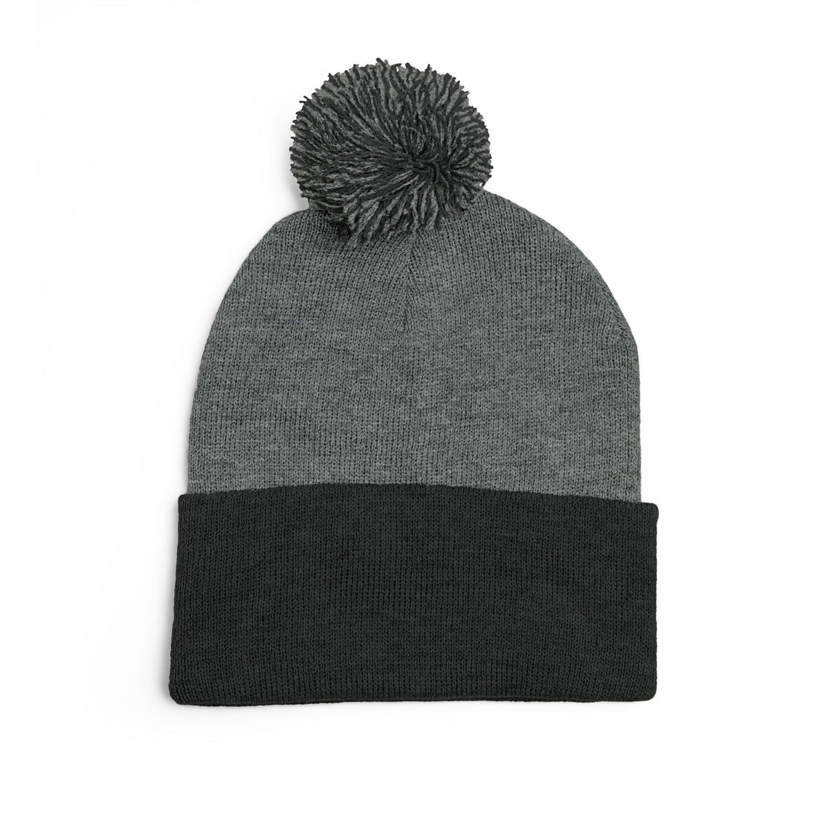 W. Know Nothing Black Pom-Pom Knit Cap (Embroidery)