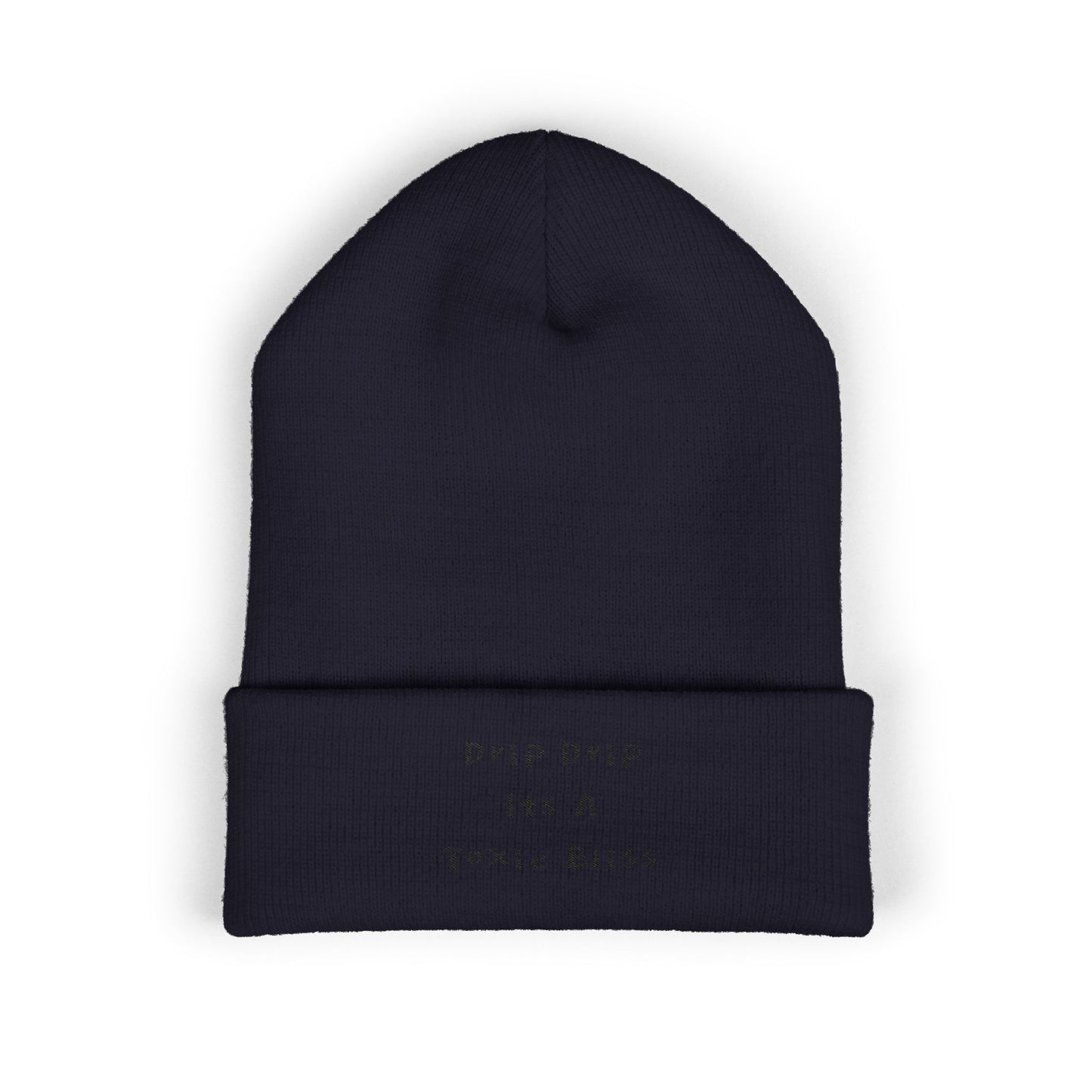 Z. Drip Drip Black Beanie (Embroidery)