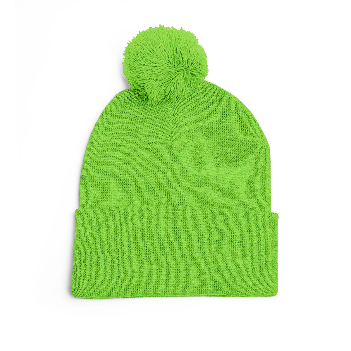 W. Know Nothing Black Pom-Pom Knit Cap (Embroidery)