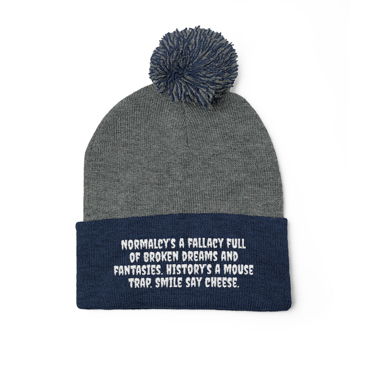 Z. White Normalcy's a Fallacy Pom-Pom Knit Cap