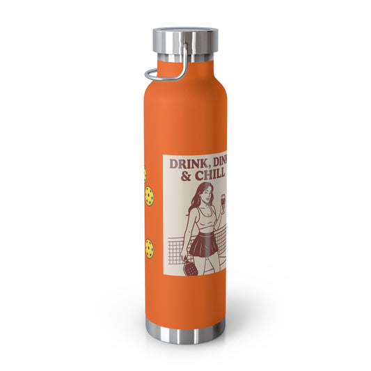 Drink, Dink, and Chill Copper Insulated Bottle, 22oz