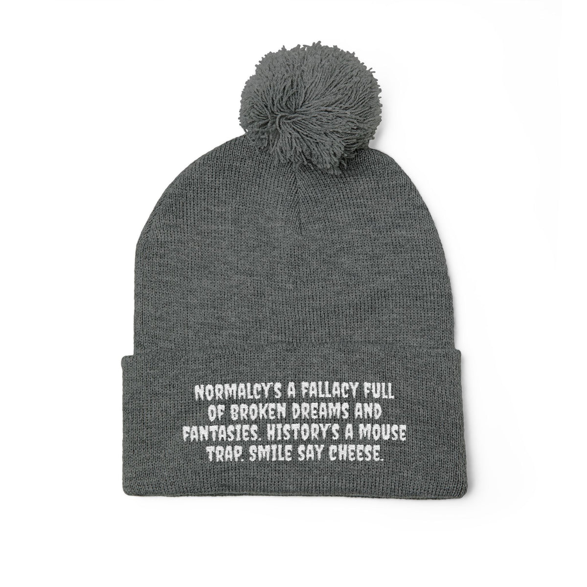 Z. White Normalcy's a Fallacy Pom-Pom Knit Cap