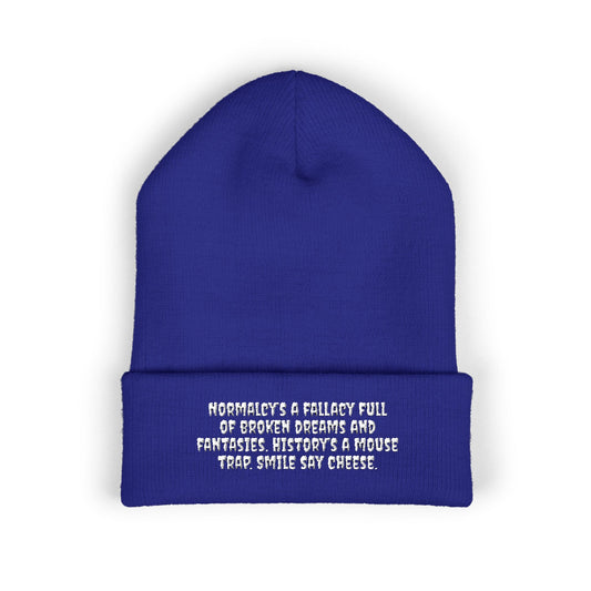 Y White Normalcy's a Fallacy Beanie