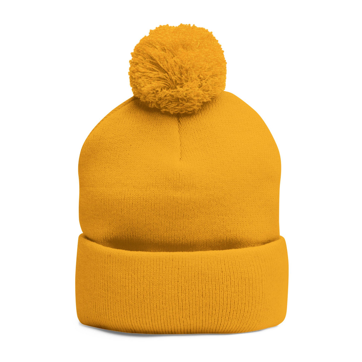 W. Know Nothing Black Pom-Pom Knit Cap (Embroidery)
