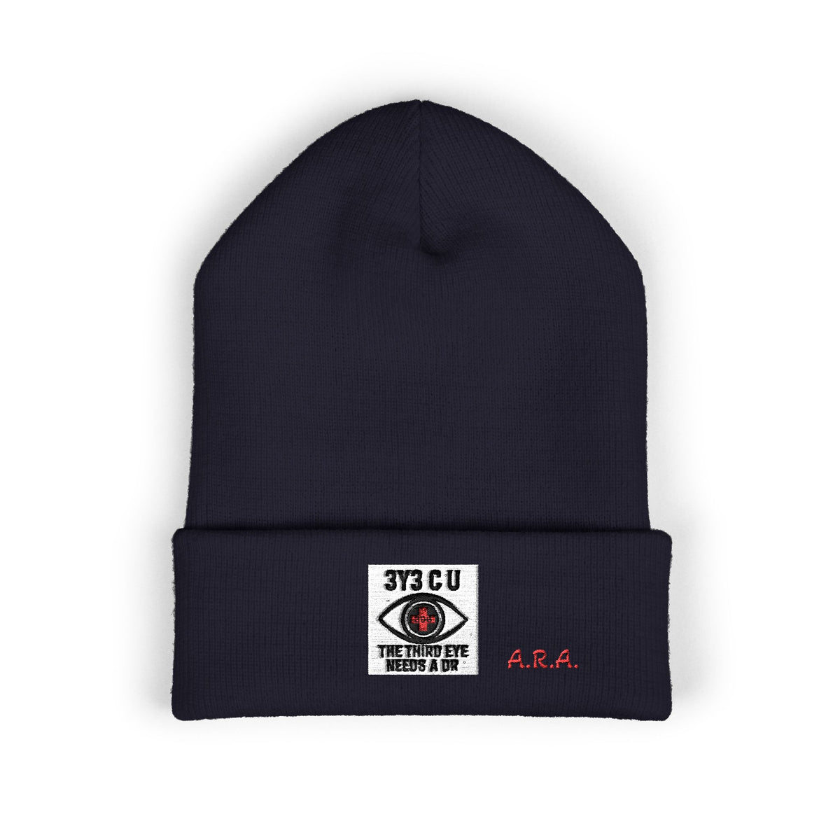 X. 3Y3 C U Red Beanie (Embroidery)