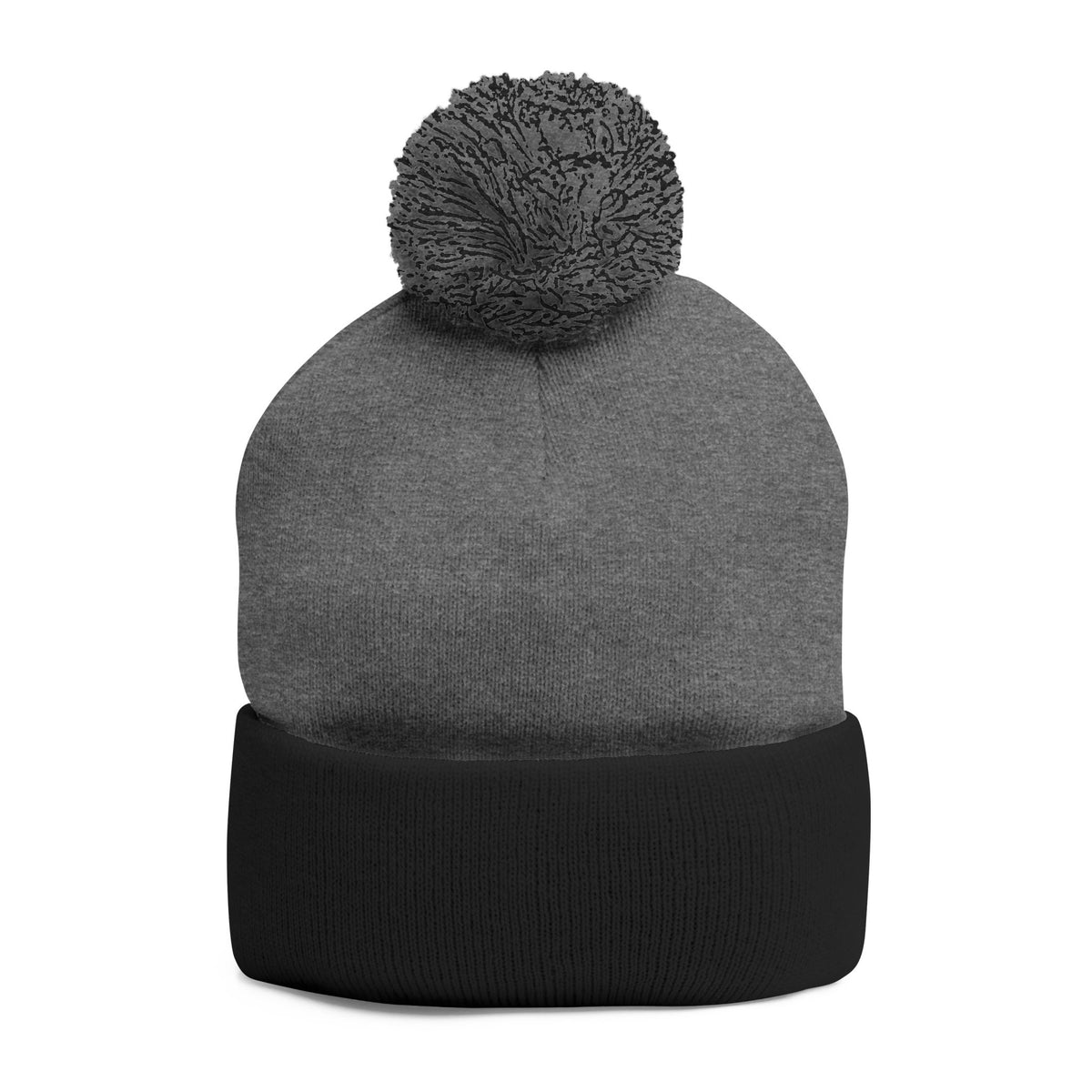 W. Know Nothing Black Pom-Pom Knit Cap (Embroidery)
