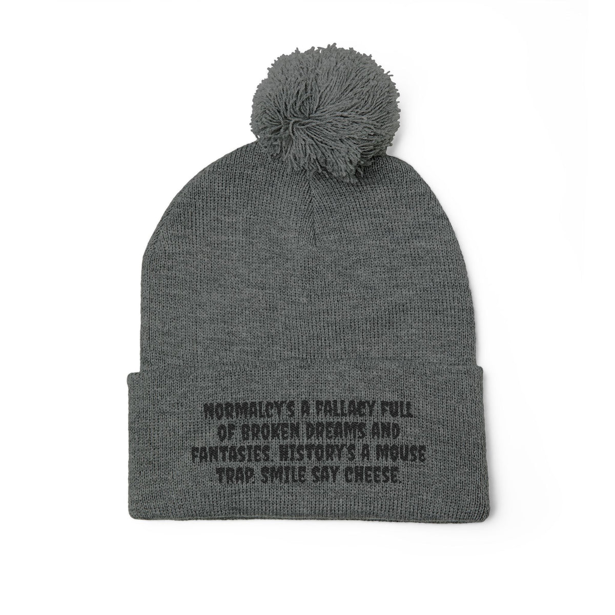 Z. Black Normalcy's a Fallacy Pom-Pom Knit Cap
