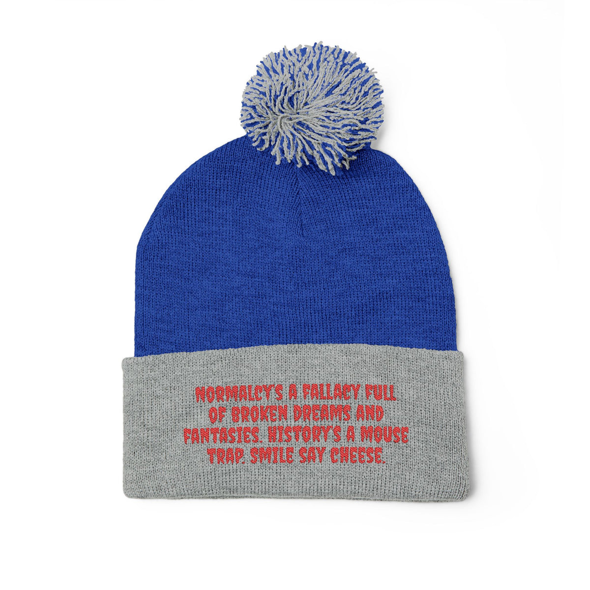 Z. Red Normalcy's a Fallacy Pom-Pom Knit Cap