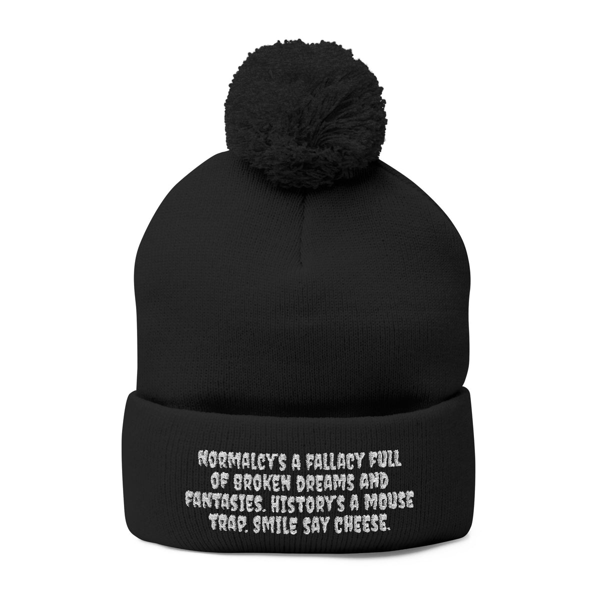 Z. White Normalcy's a Fallacy Pom-Pom Knit Cap