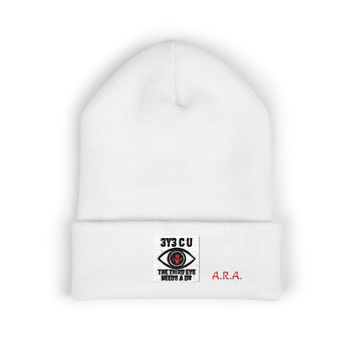 X. 3Y3 C U Red Beanie (Embroidery)