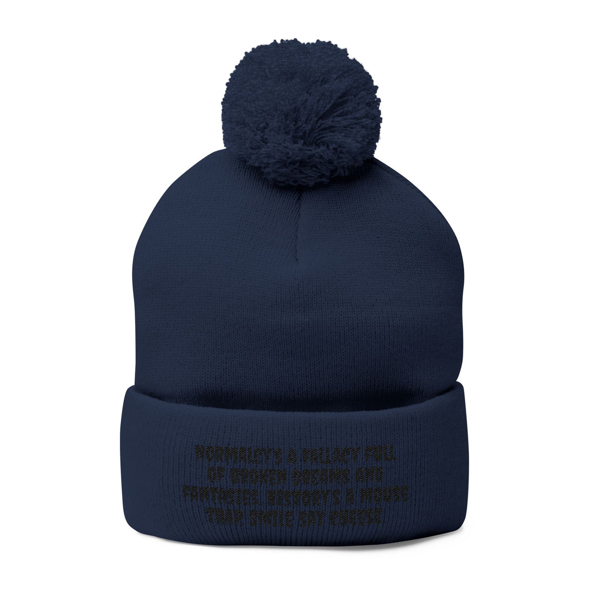 Z. Black Normalcy's a Fallacy Pom-Pom Knit Cap