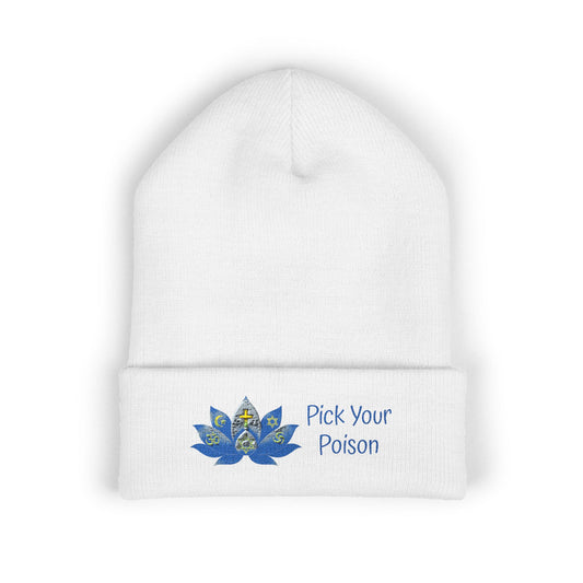 X. Pick Your Poison Blue Beanie (Embroidery)