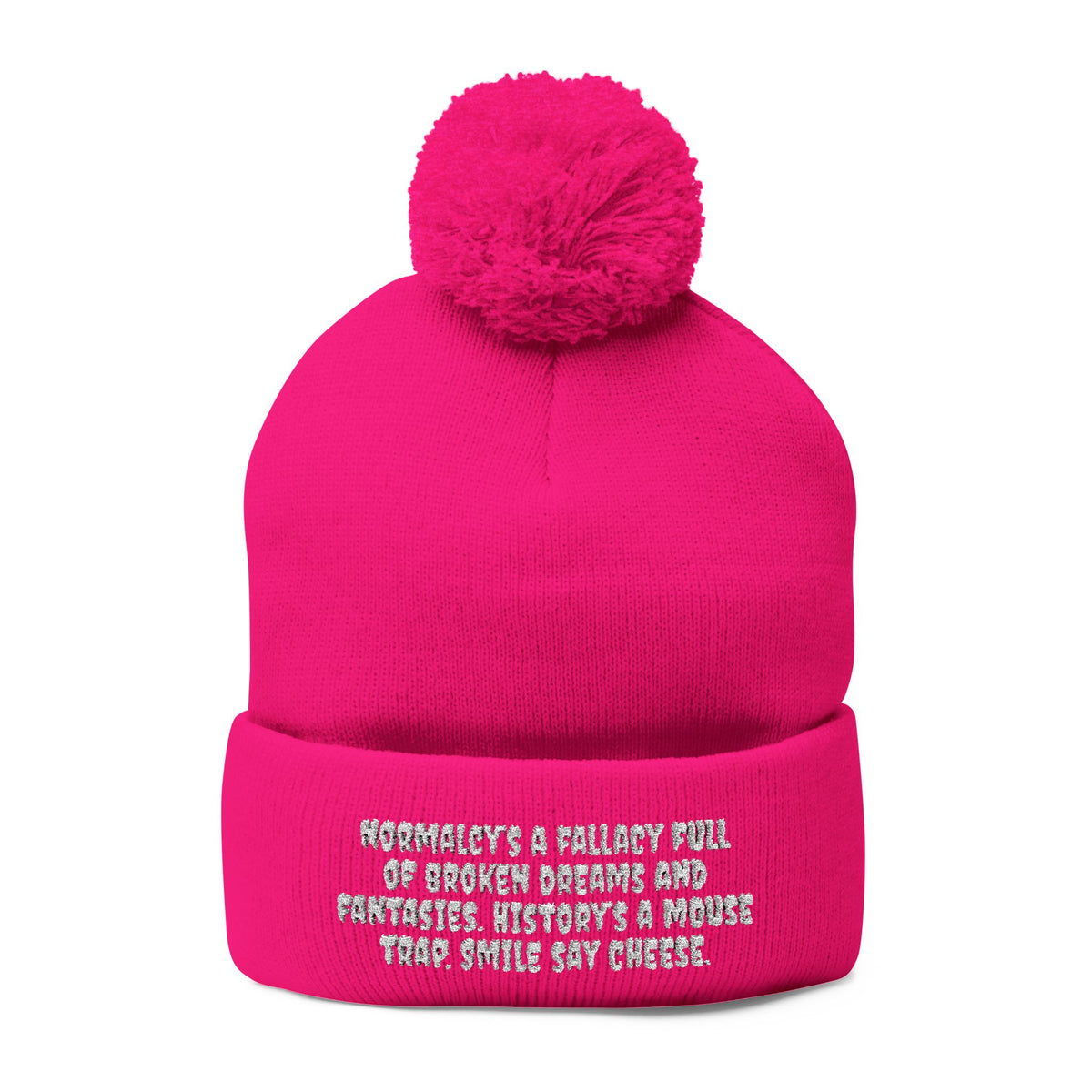 Z. White Normalcy's a Fallacy Pom-Pom Knit Cap
