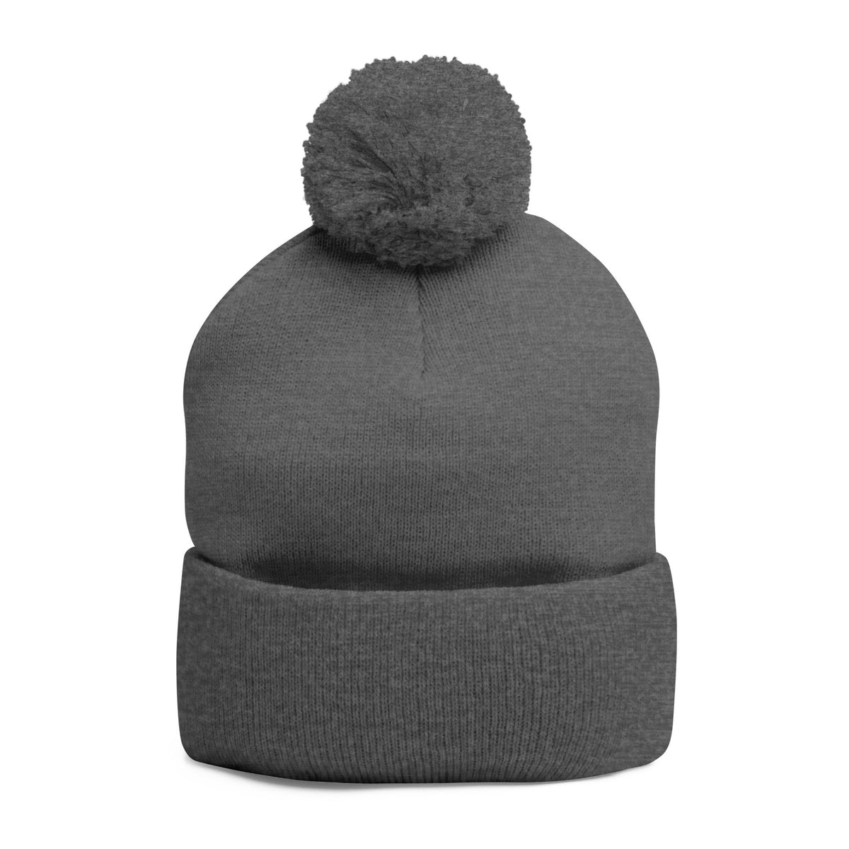 W. Know Nothing Black Pom-Pom Knit Cap (Embroidery)