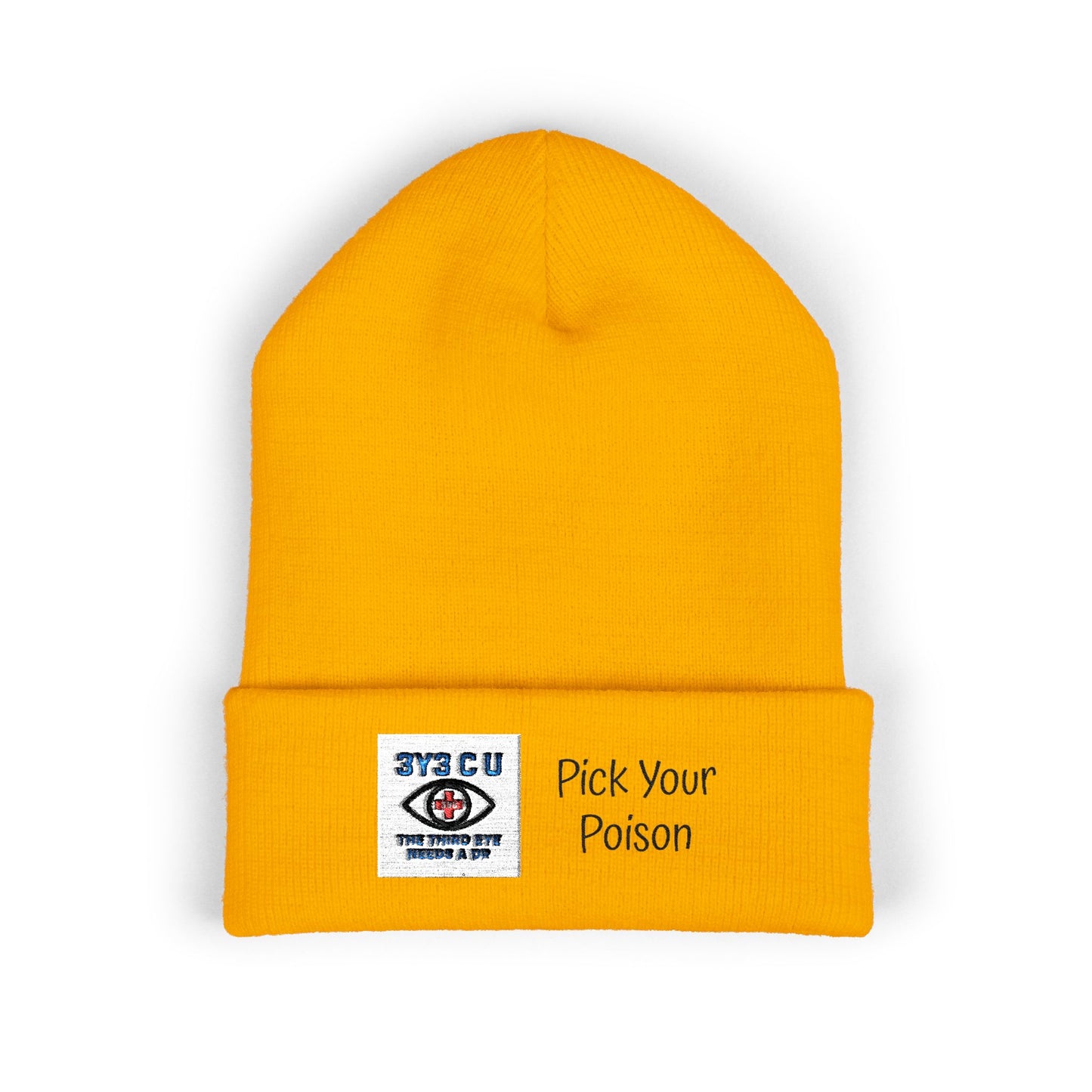 X. Pick Your Poison Black Beanie (Embroidery)