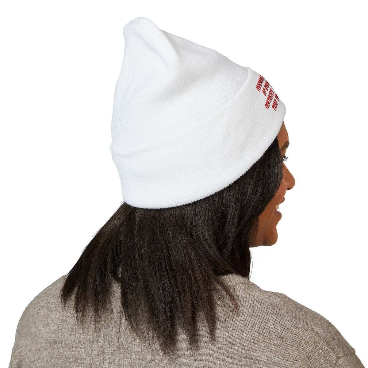 Y. Red Normalcy's a Fallacy Beanie (Embroidery)