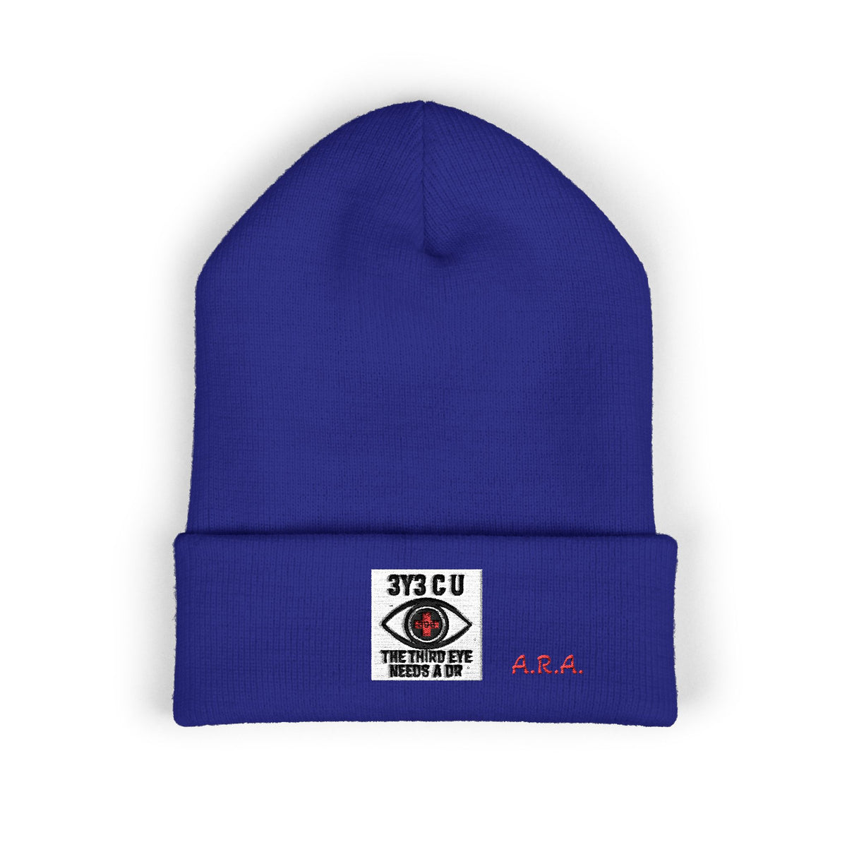 X. 3Y3 C U Red Beanie (Embroidery)