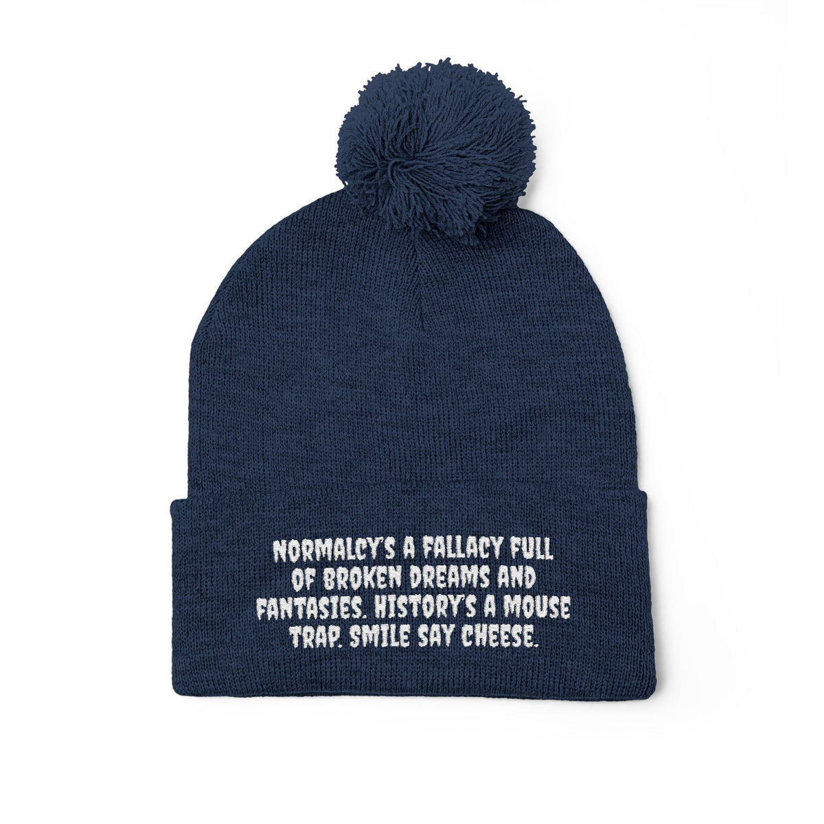 Z. White Normalcy's a Fallacy Pom-Pom Knit Cap