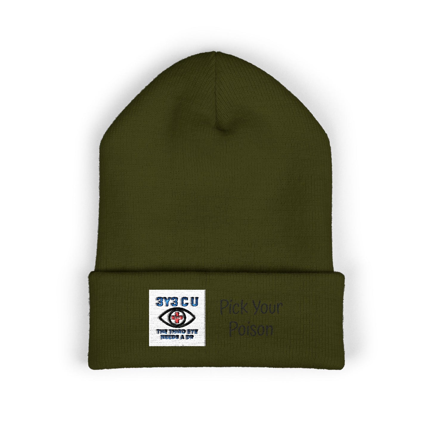 X. Pick Your Poison Black Beanie (Embroidery)