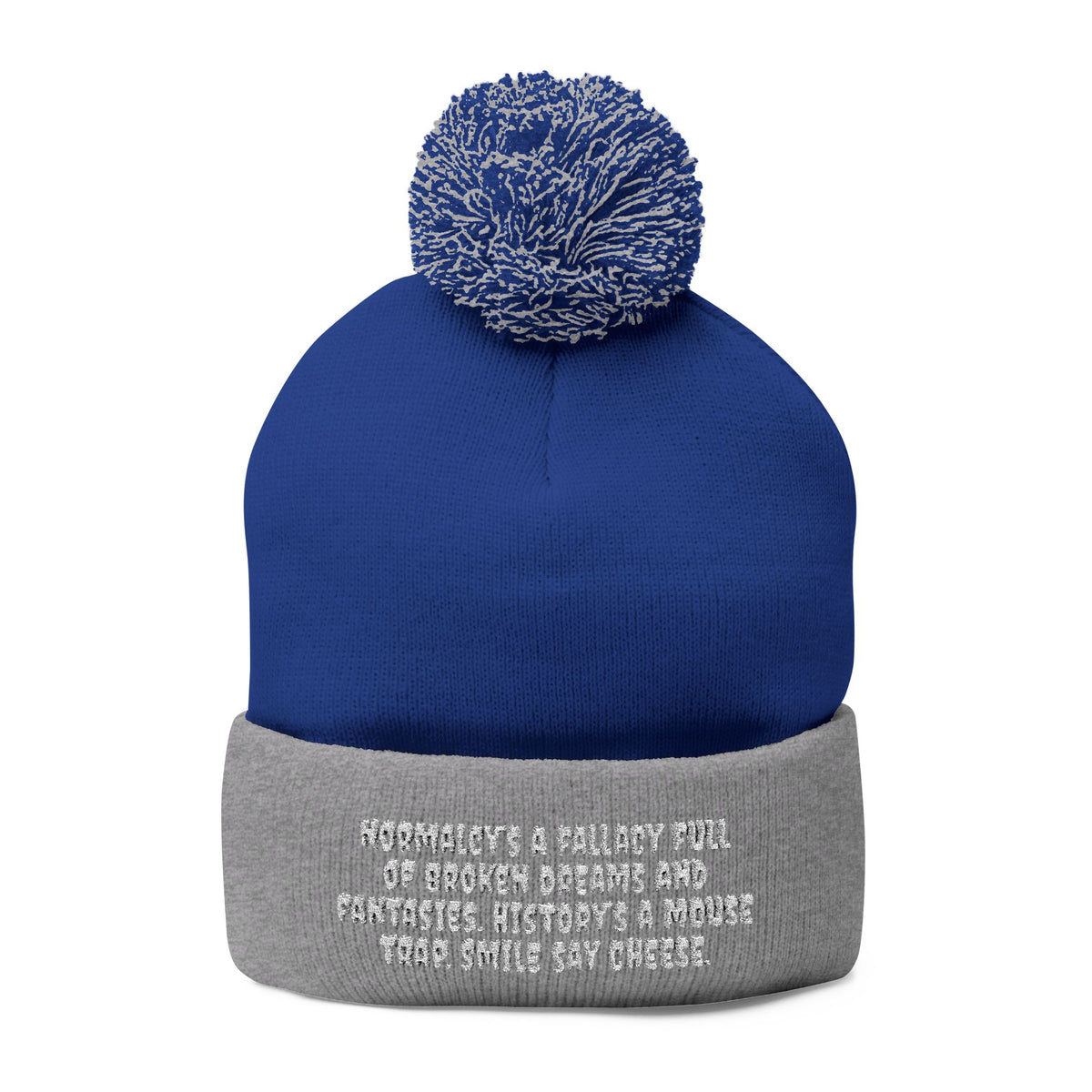 Z. White Normalcy's a Fallacy Pom-Pom Knit Cap