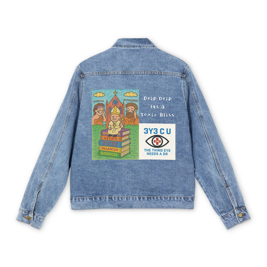 E. Doctrine Built on Bones Denim Jacket