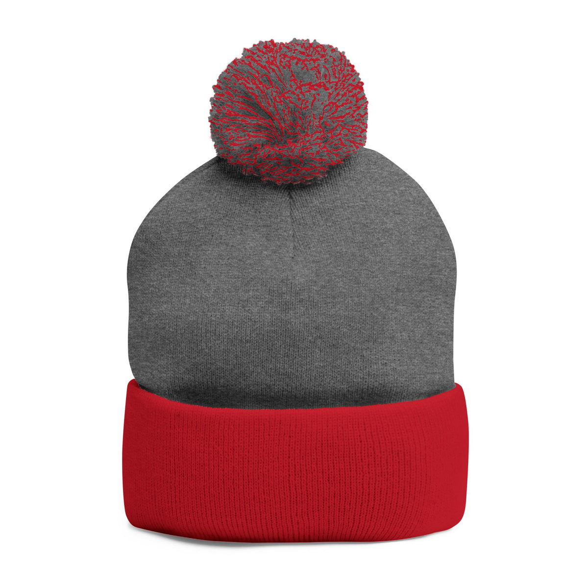 W. Know Nothing Black Pom-Pom Knit Cap (Embroidery)