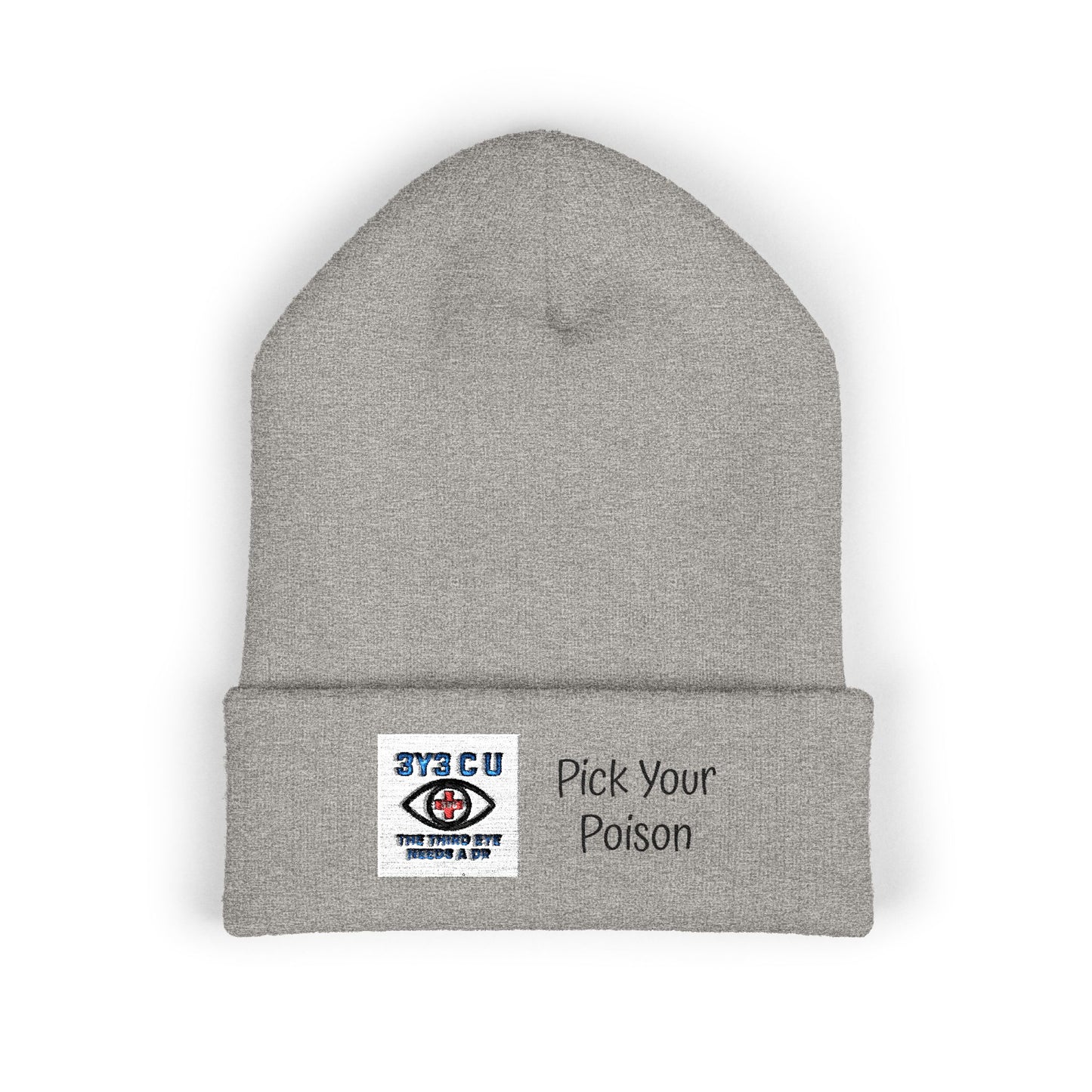 X. Pick Your Poison Black Beanie (Embroidery)