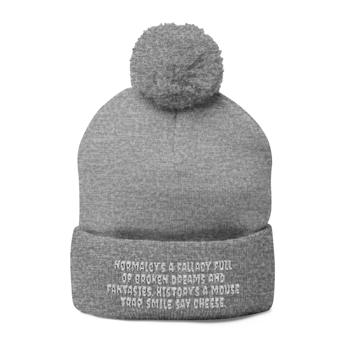 Z. White Normalcy's a Fallacy Pom-Pom Knit Cap