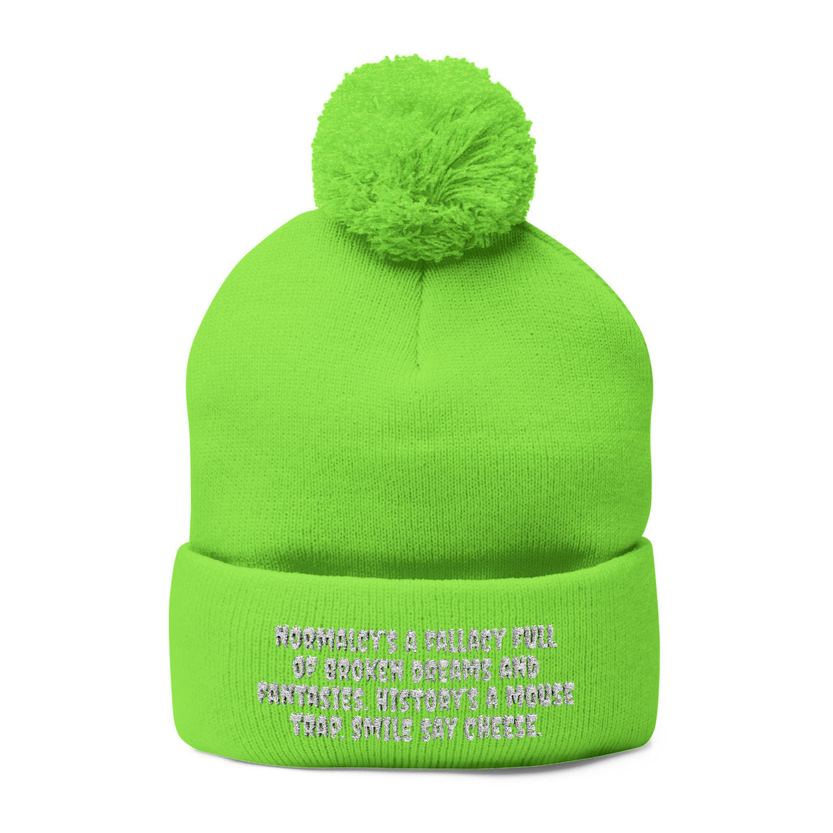 Z. White Normalcy's a Fallacy Pom-Pom Knit Cap