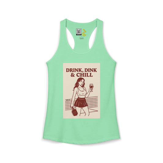 Drink, Dink, and Chill Racerback Tank