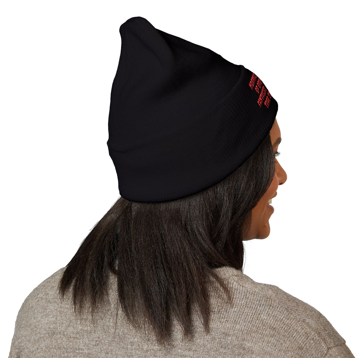 Y. Red Normalcy's a Fallacy Beanie (Embroidery)