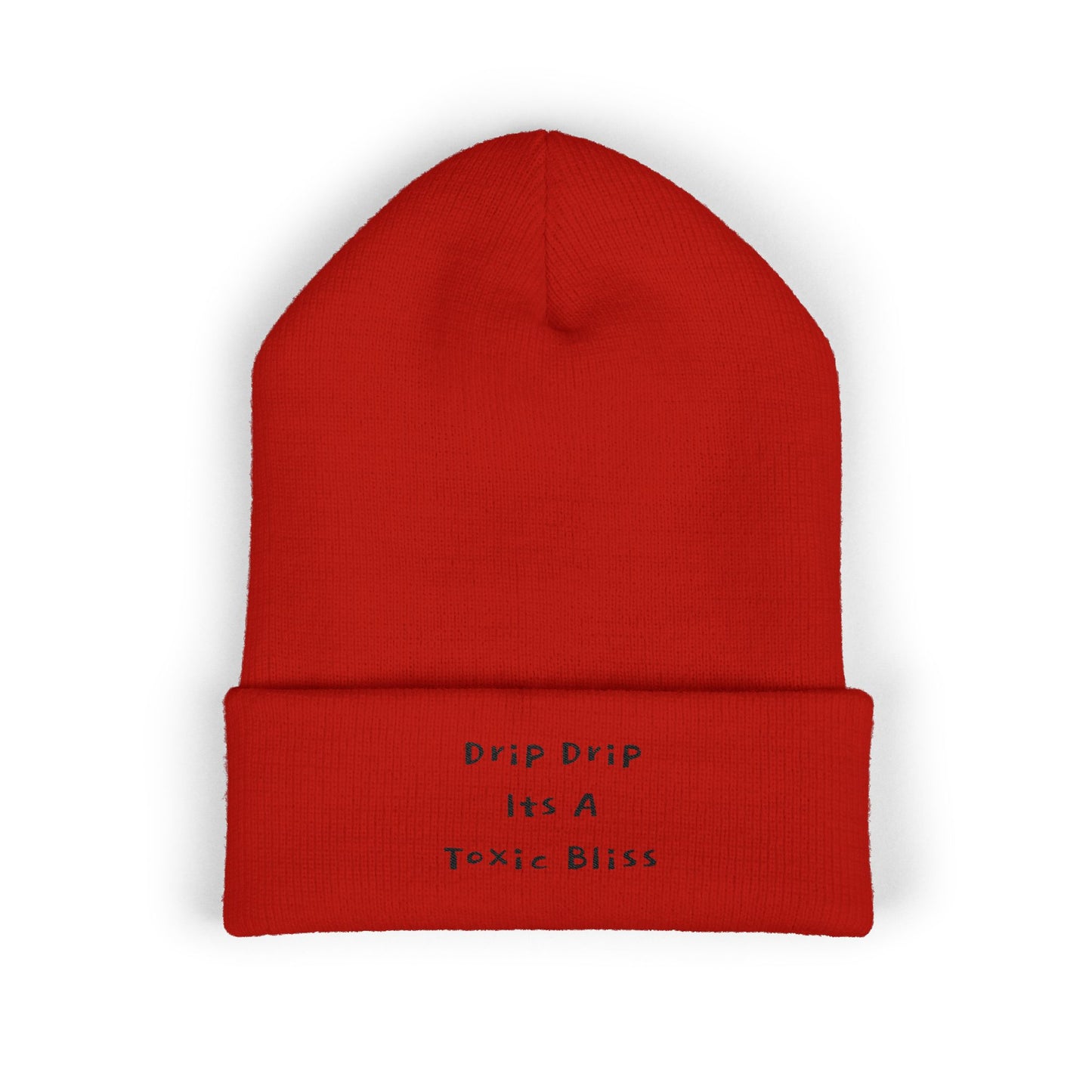 Z. Drip Drip Black Beanie (Embroidery)