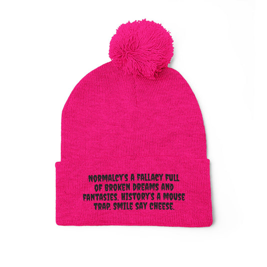 Z. Black Normalcy's a Fallacy Pom-Pom Knit Cap