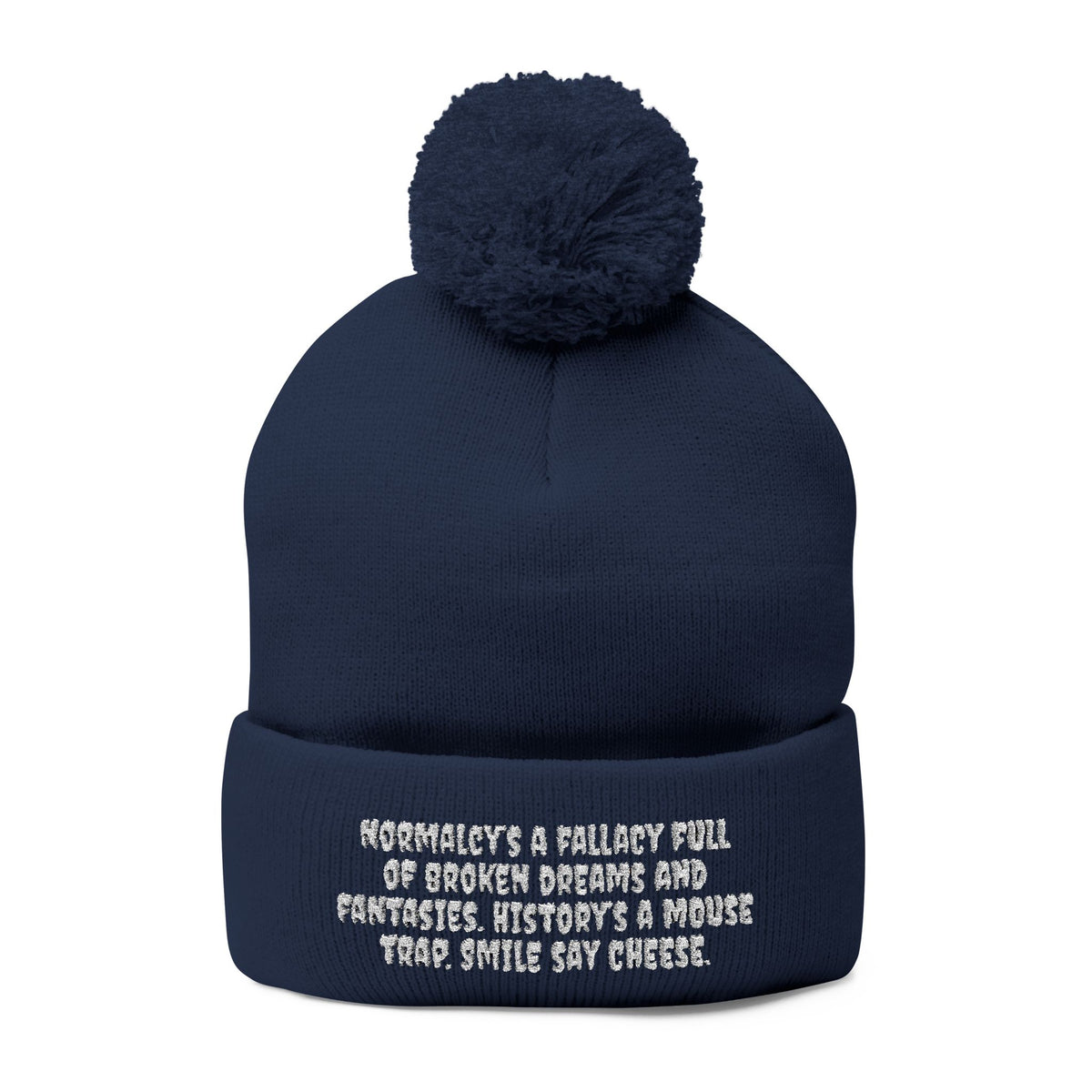 Z. White Normalcy's a Fallacy Pom-Pom Knit Cap