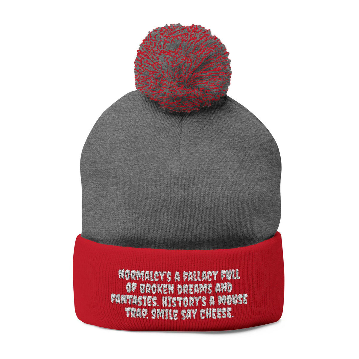 Z. White Normalcy's a Fallacy Pom-Pom Knit Cap