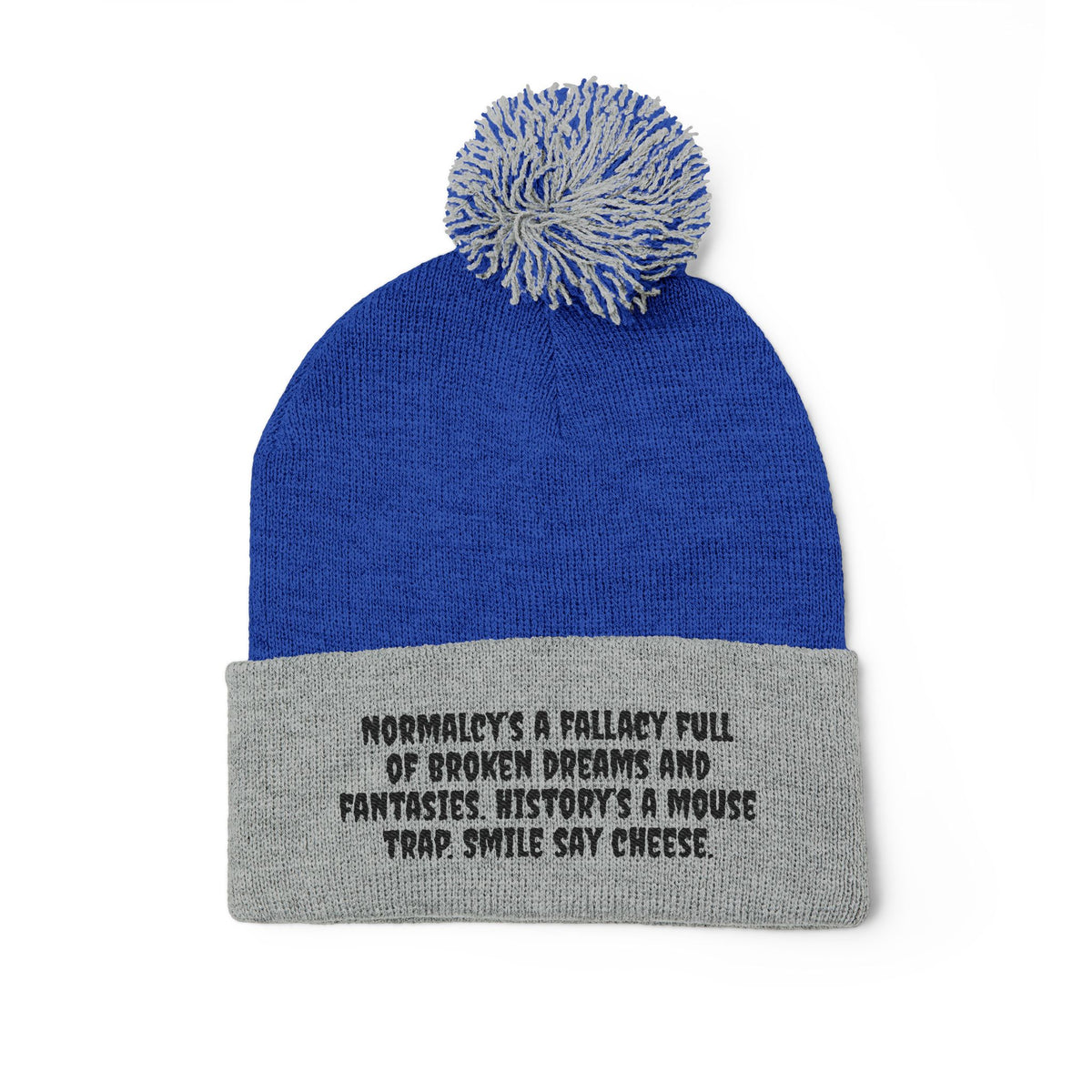 Z. Black Normalcy's a Fallacy Pom-Pom Knit Cap