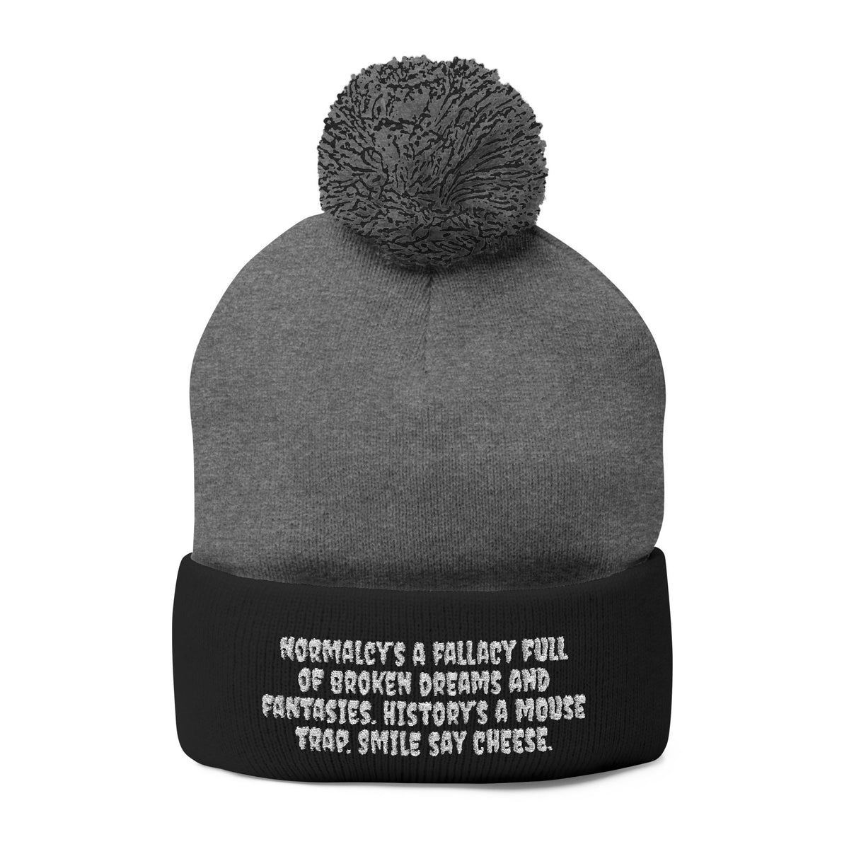 Z. White Normalcy's a Fallacy Pom-Pom Knit Cap